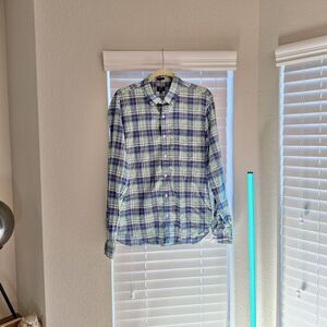 J. Crew Size L Long Sleeve Light Buttonup Plaid Shirt